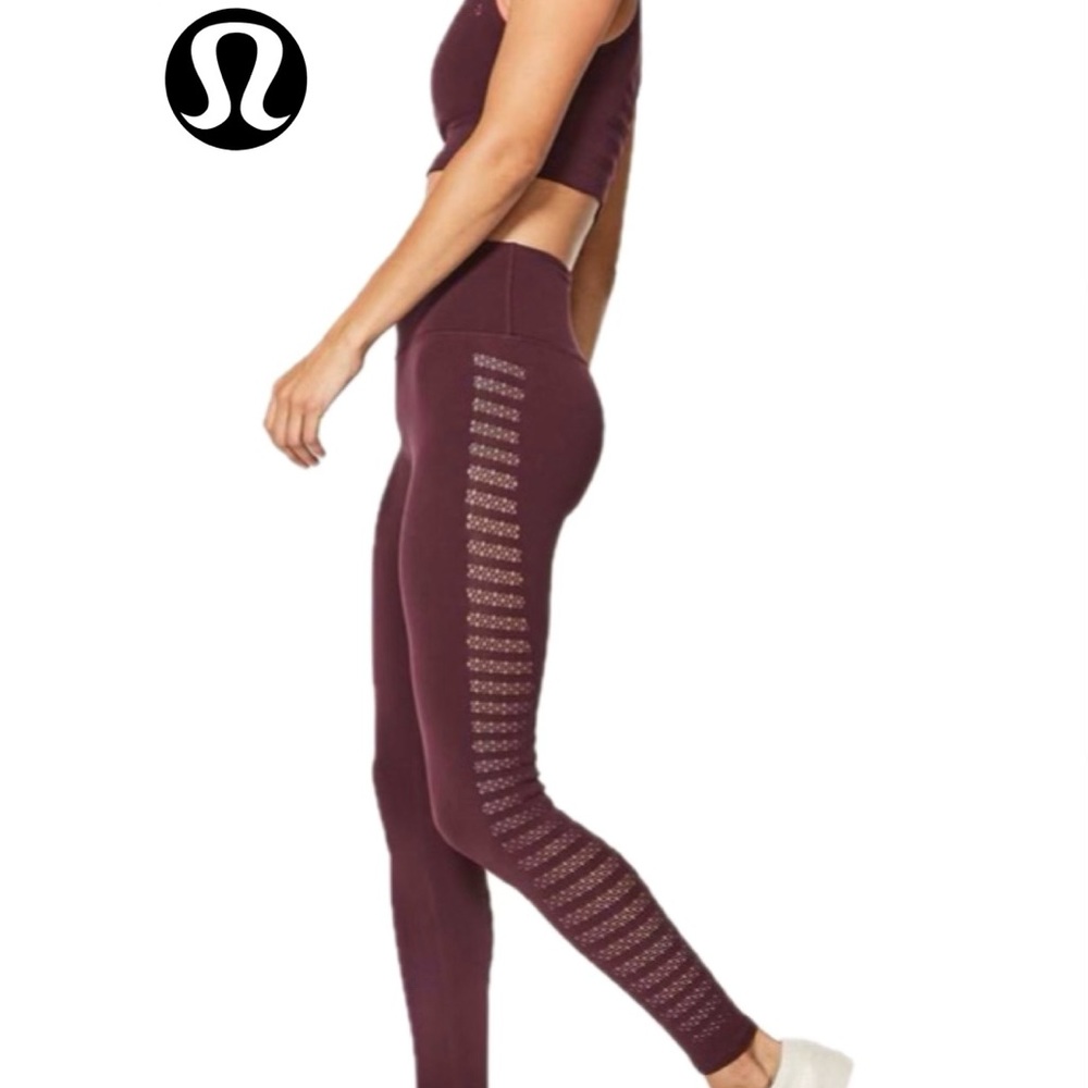 LULULEMON 🍋 Women’s Reveal Tights Plum/‘Dark Adobe’ Size 8